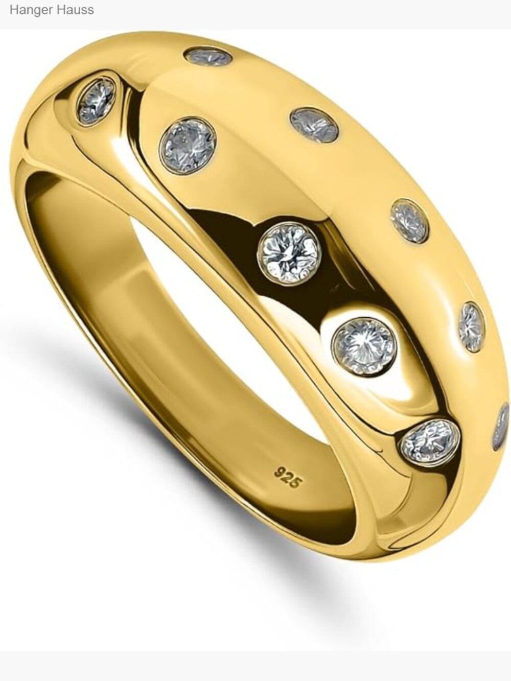 Sterling Silver Cubic Zirconia Dome Band Ring